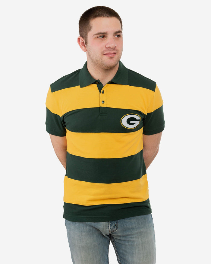 Green Bay Packers Rugby Stripe Polo FOCO S - FOCO.com