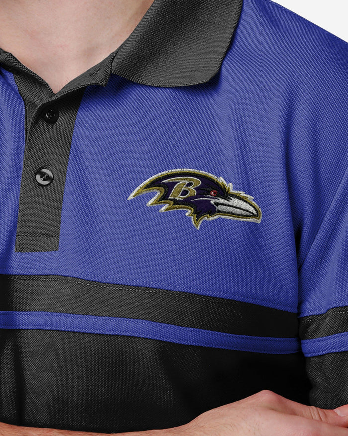 Baltimore Ravens Cotton Stripe Polo FOCO - FOCO.com
