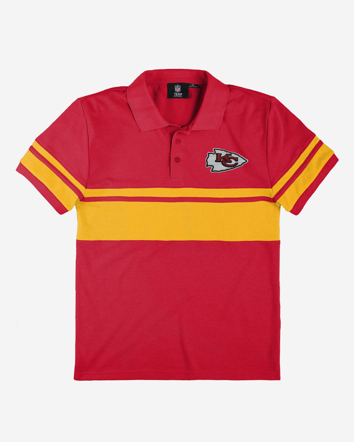 Kansas City Chiefs Cotton Stripe Polo FOCO - FOCO.com