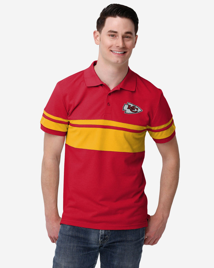 Kansas City Chiefs Cotton Stripe Polo FOCO S - FOCO.com