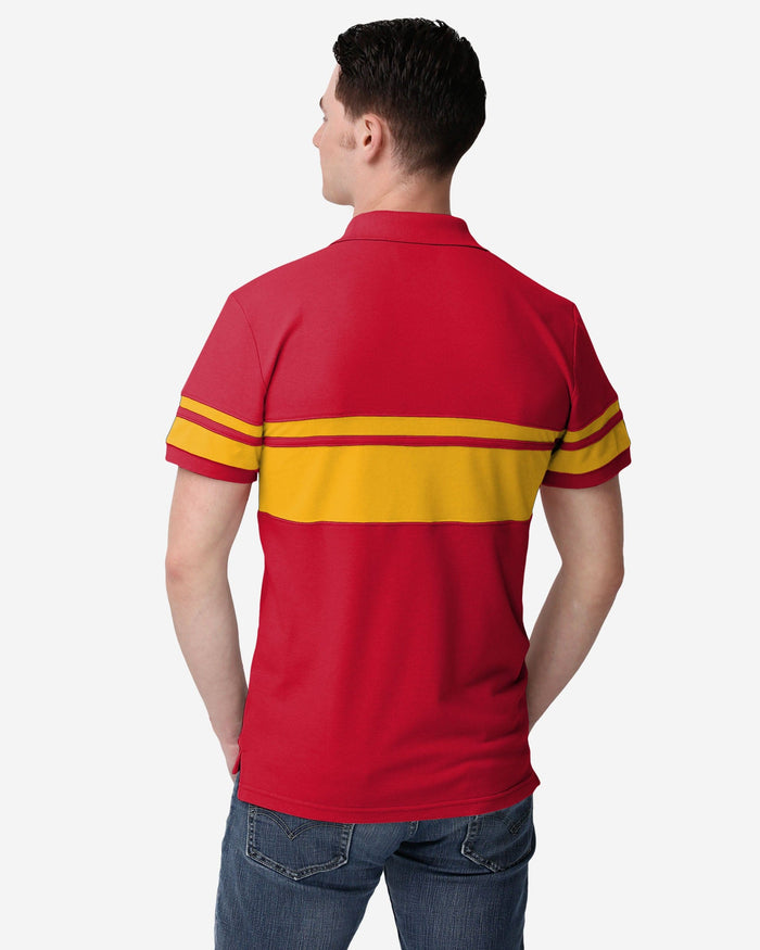 Kansas City Chiefs Cotton Stripe Polo FOCO - FOCO.com