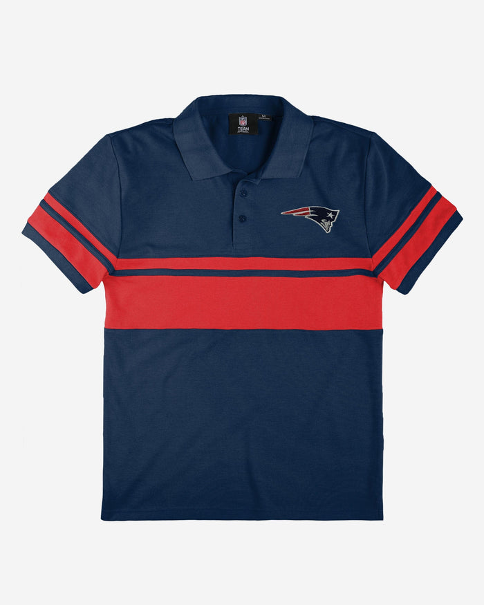 New England Patriots Cotton Stripe Polo FOCO - FOCO.com