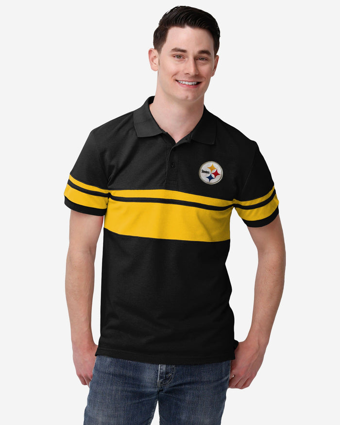 Pittsburgh Steelers Cotton Stripe Polo FOCO S - FOCO.com