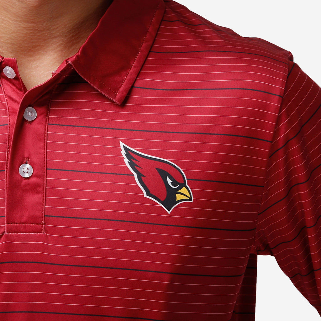 Cardinal Polyester Arizona Cardinals Striped Polyester Polo FOCO