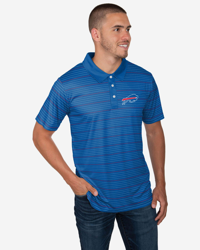 Buffalo Bills Striped Polyester Polo FOCO S - FOCO.com