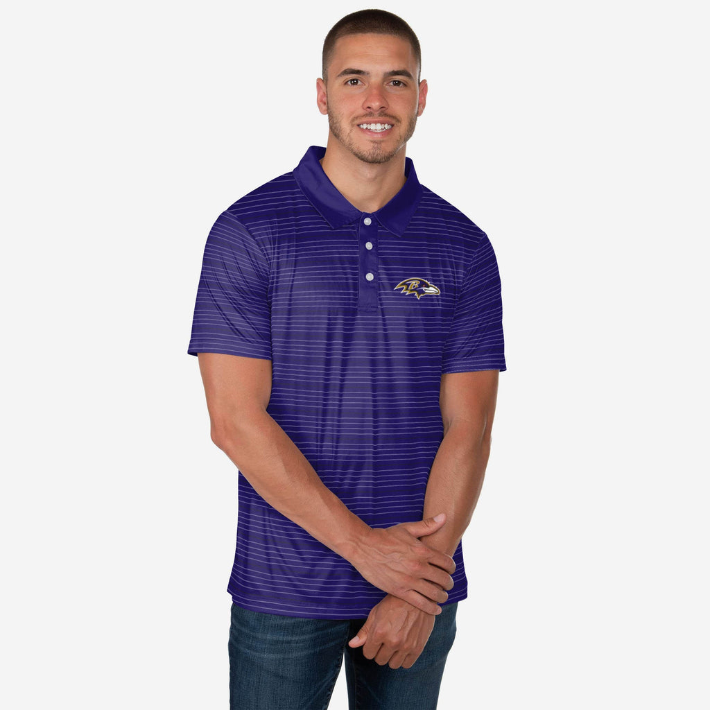 Baltimore Ravens Striped Polyester Polo FOCO S - FOCO.com