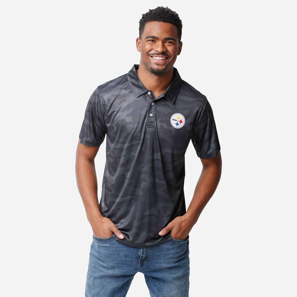 Pittsburgh Steelers Color Camo Polyester Polo FOCO S - FOCO.com