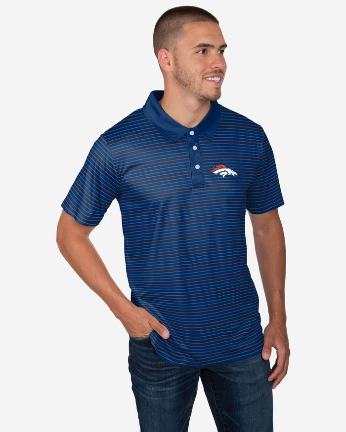 Denver Broncos Striped Polyester Polo FOCO