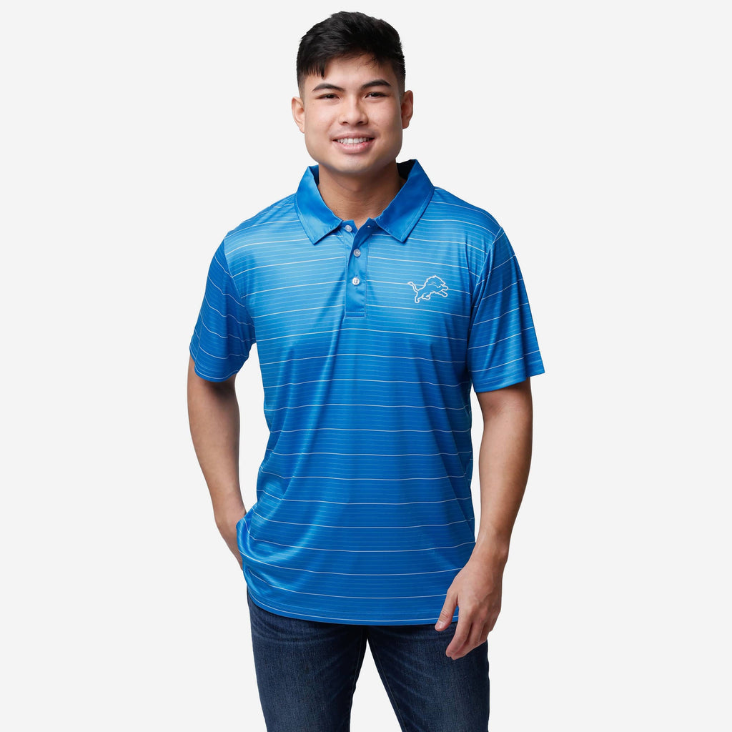 Detroit Lions Striped Polyester Polo FOCO S - FOCO.com