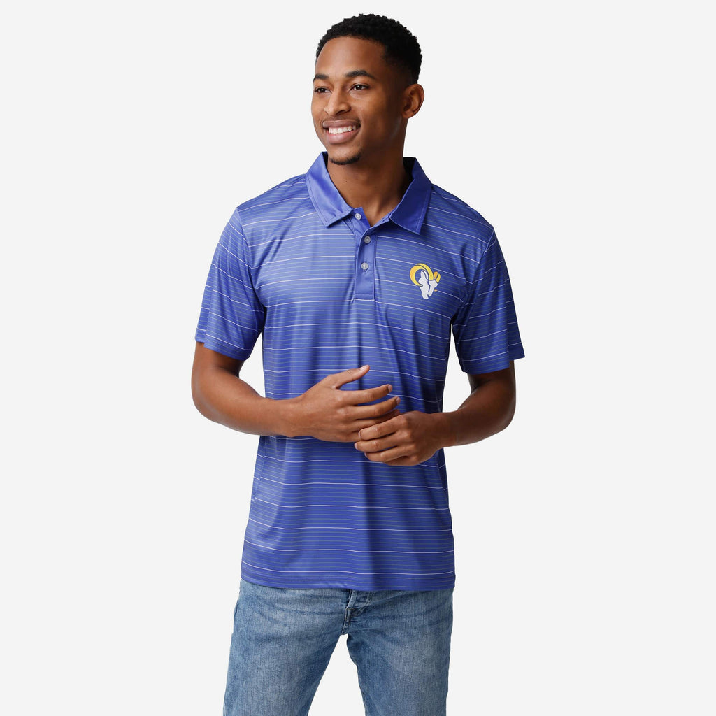 Los Angeles Rams Striped Polyester Polo FOCO S - FOCO.com