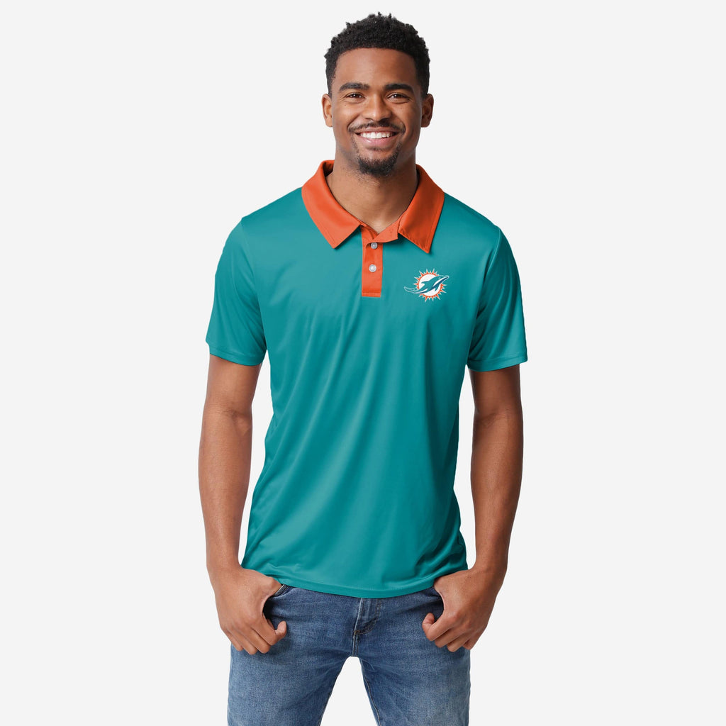 Miami Dolphins Workday Warrior Polyester Polo FOCO S - FOCO.com