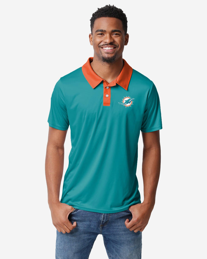 Miami Dolphins Workday Warrior Polyester Polo FOCO S - FOCO.com