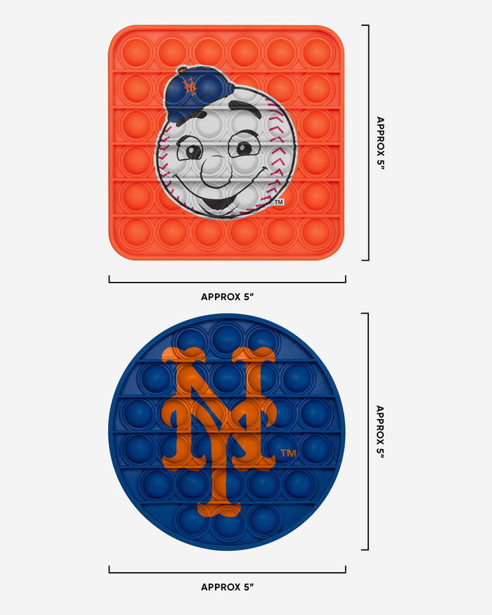 New York Mets 2 Pack Ball & Square Push-Itz Fidget FOCO - FOCO.com