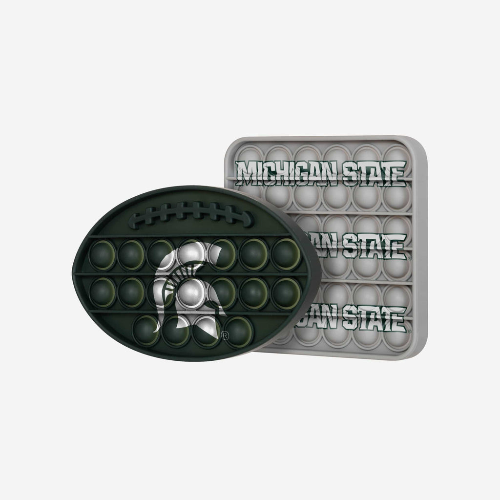 Michigan State Spartans 2 Pack Ball & Square Push-Itz Fidget FOCO - FOCO.com