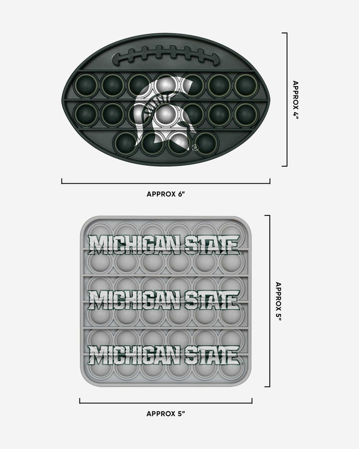 Michigan State Spartans 2 Pack Ball & Square Push-Itz Fidget FOCO - FOCO.com