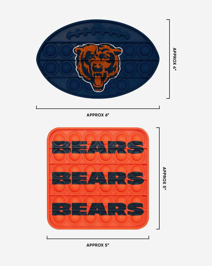 Chicago Bears 2 Pack Ball & Square Push-Itz Fidget FOCO - FOCO.com