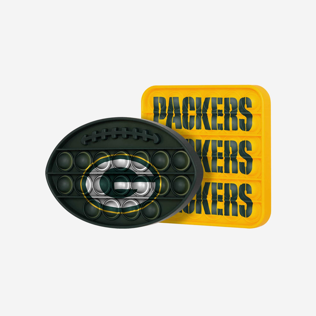 Green Bay Packers 2 Pack Ball & Square Push-Itz Fidget FOCO - FOCO.com