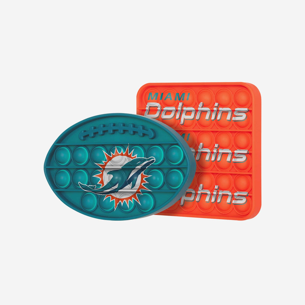 Miami Dolphins 2 Pack Ball & Square Push-Itz Fidget FOCO - FOCO.com