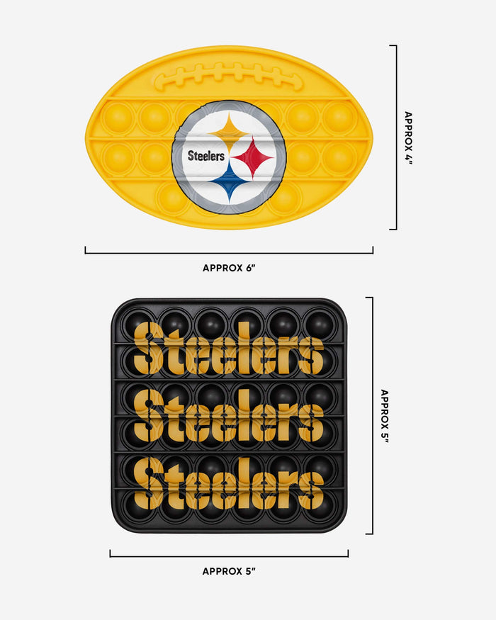 Pittsburgh Steelers 2 Pack Ball & Square Push-Itz Fidget FOCO - FOCO.com