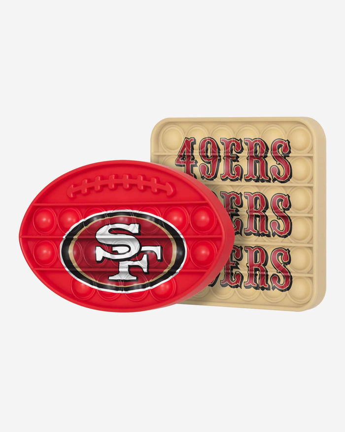 San Francisco 49ers 2 Pack Ball & Square Push-Itz Fidget FOCO - FOCO.com
