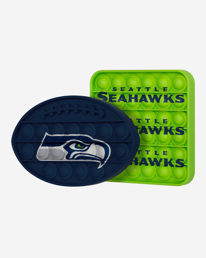 Seattle Seahawks 2 Pack Ball & Square Push-Itz Fidget FOCO - FOCO.com
