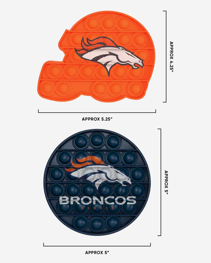 Denver Broncos 2 Pack Helmet & Circle Push-Itz Fidget FOCO - FOCO.com