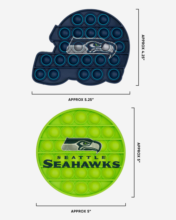 Seattle Seahawks 2 Pack Helmet & Circle Push-Itz Fidget FOCO - FOCO.com