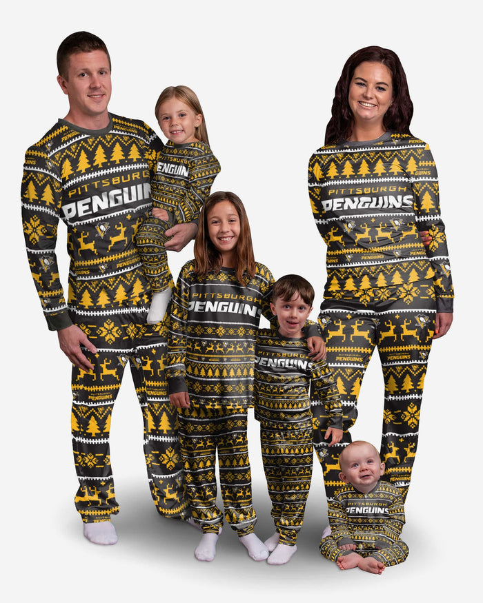 Pittsburgh Penguins Infant Family Holiday Pajamas FOCO - FOCO.com