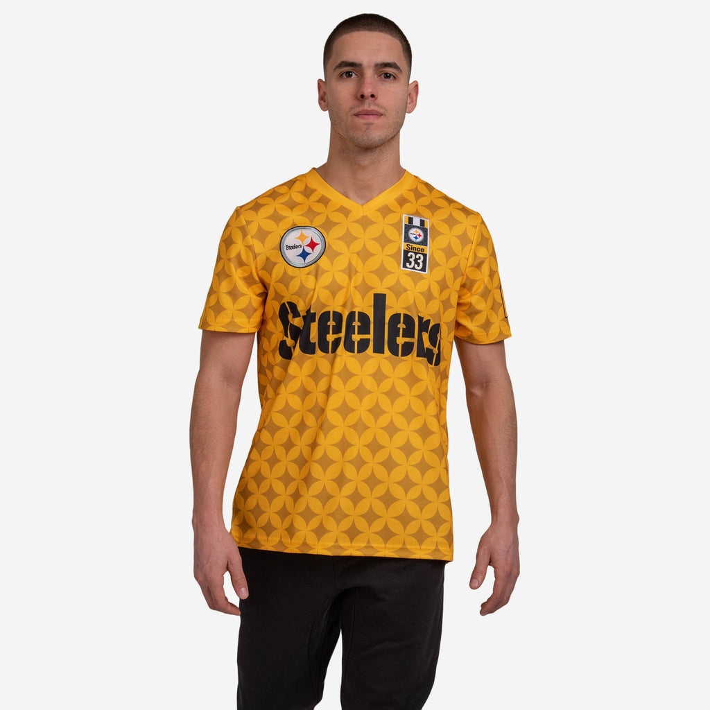 Pittsburgh Steelers Short Sleeve Soccer Style Jersey FOCO S - FOCO.com