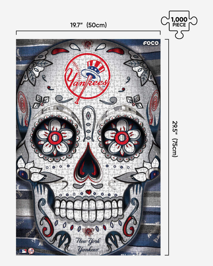 New York Yankees Sugar Skull 1000 Piece Jigsaw Puzzle PZLZ FOCO - FOCO.com