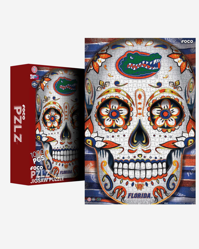 Florida Gators Sugar Skull 1000 Piece Jigsaw Puzzle PZLZ FOCO - FOCO.com