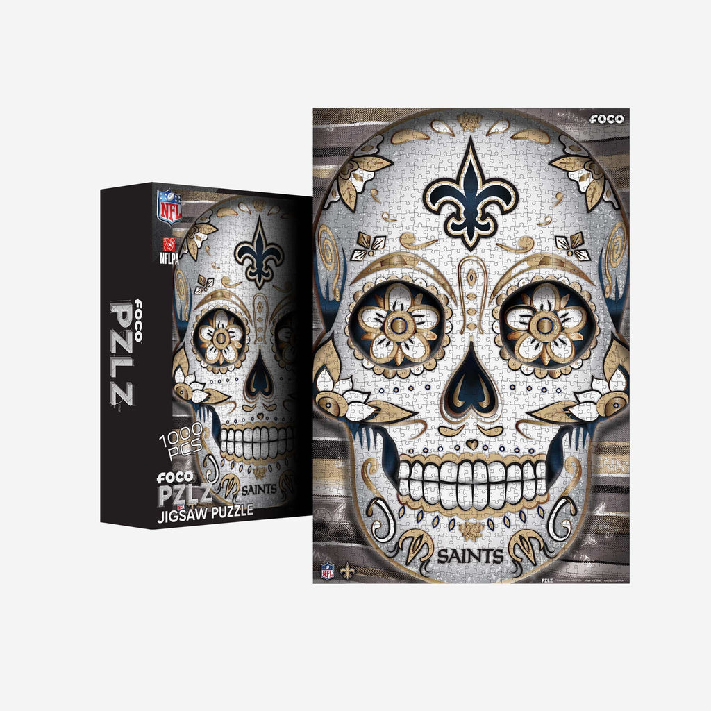 New Orleans Saints Sugar Skull 1000 Piece Jigsaw Puzzle PZLZ FOCO - FOCO.com