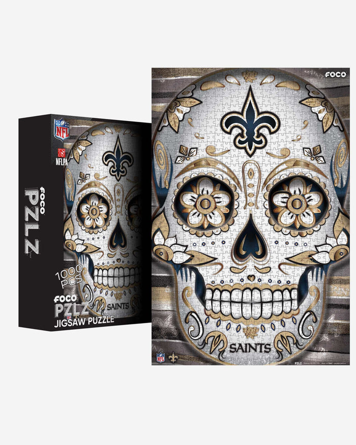 New Orleans Saints Sugar Skull 1000 Piece Jigsaw Puzzle PZLZ FOCO - FOCO.com