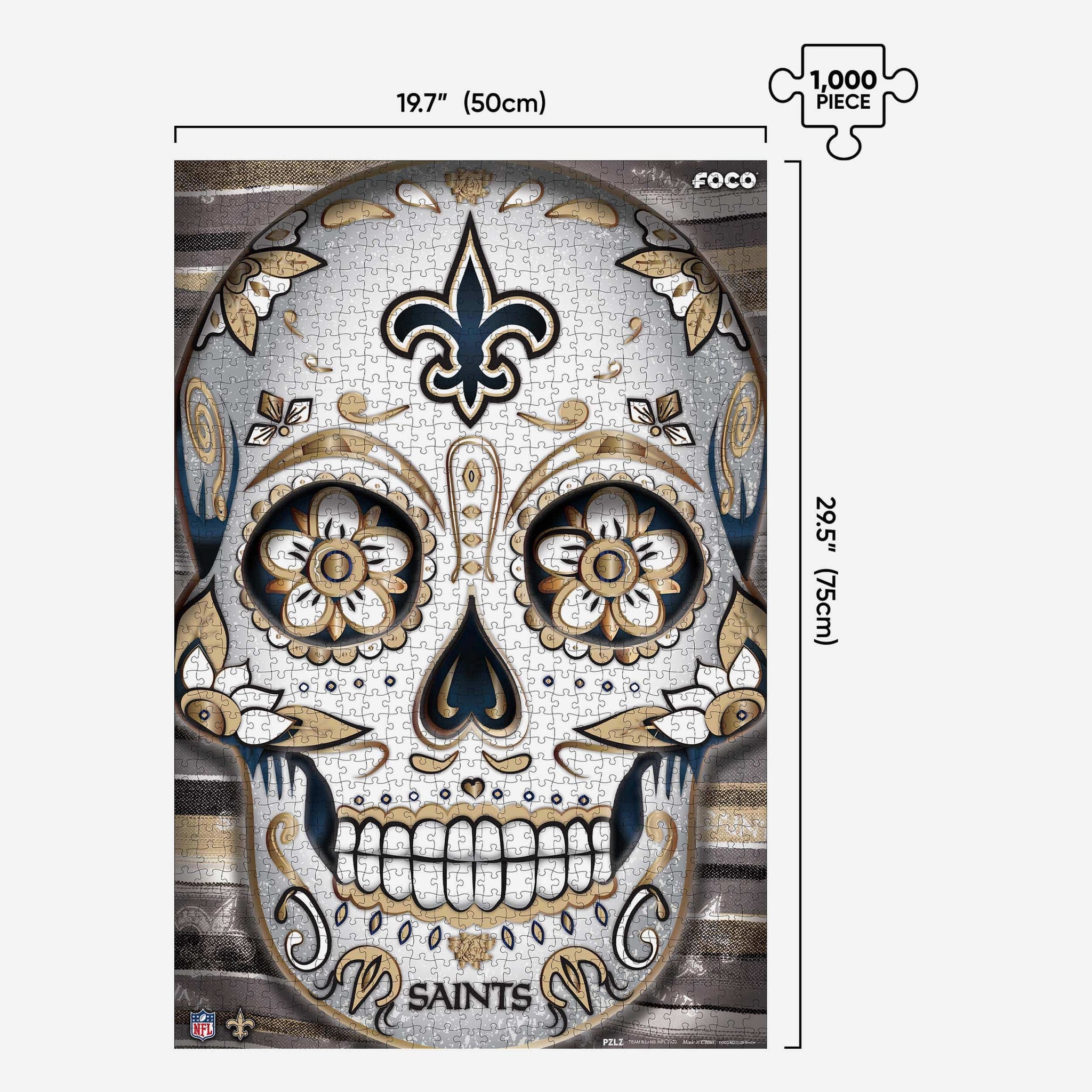 New Orleans Saints Sugar Skull 1000 Piece Jigsaw Puzzle PZLZ FOCO