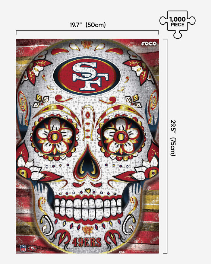 San Francisco 49ers Sugar Skull 1000 Piece Jigsaw Puzzle PZLZ FOCO - FOCO.com
