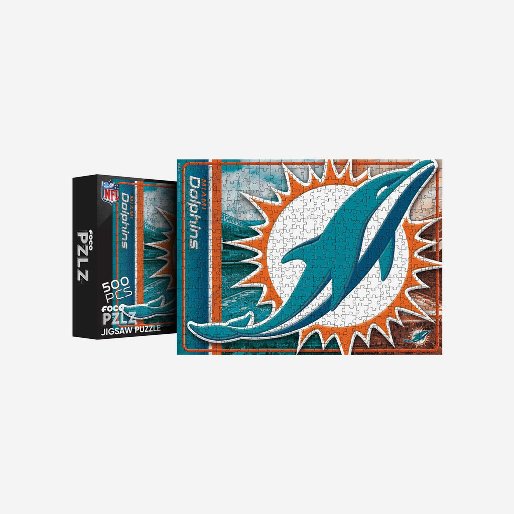 Miami Dolphins Big Logo 500 Piece Jigsaw Puzzle PZLZ FOCO - FOCO.com