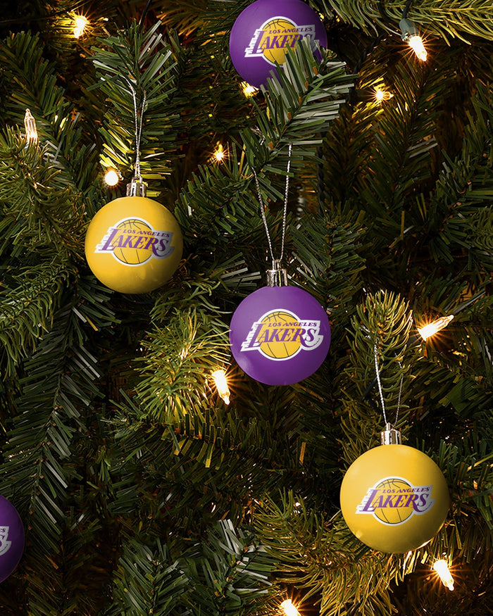Los Angeles Lakers 12 Pack Ball Ornament Set FOCO - FOCO.com