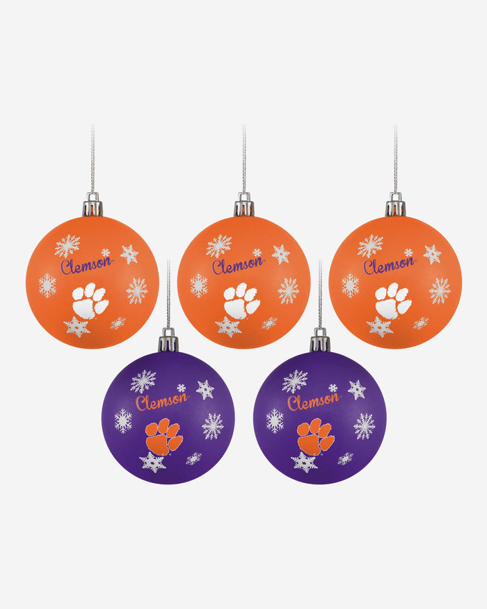 Clemson Tigers 5 Pack Shatterproof Ball Ornament Set FOCO - FOCO.com