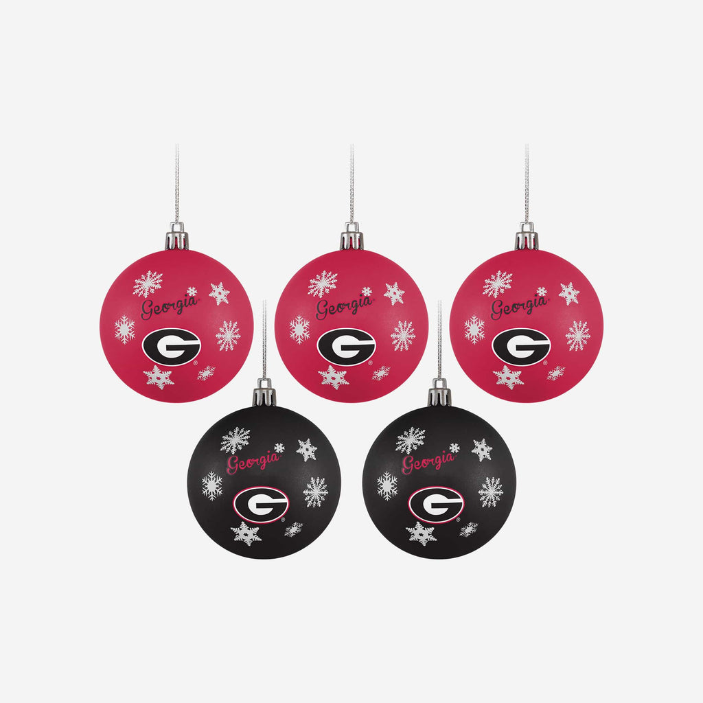 Georgia Bulldogs 5 Pack Shatterproof Ball Ornament Set FOCO - FOCO.com
