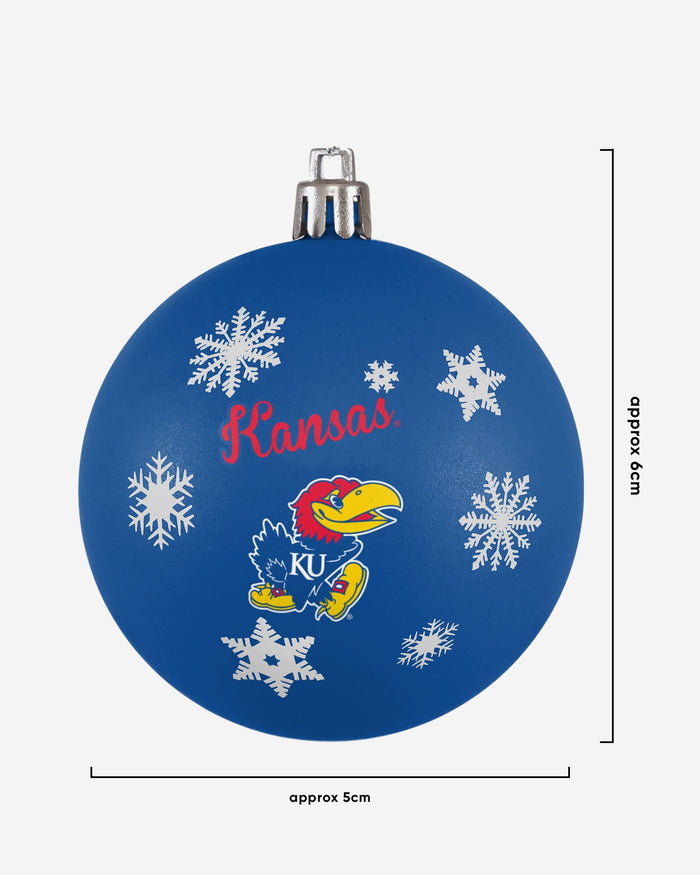 Kansas Jayhawks 5 Pack Shatterproof Ball Ornament Set FOCO - FOCO.com
