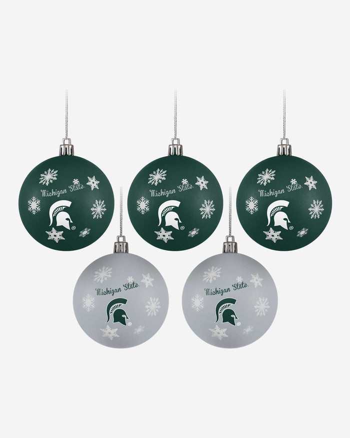 Michigan State Spartans 5 Pack Shatterproof Ball Ornament Set FOCO - FOCO.com