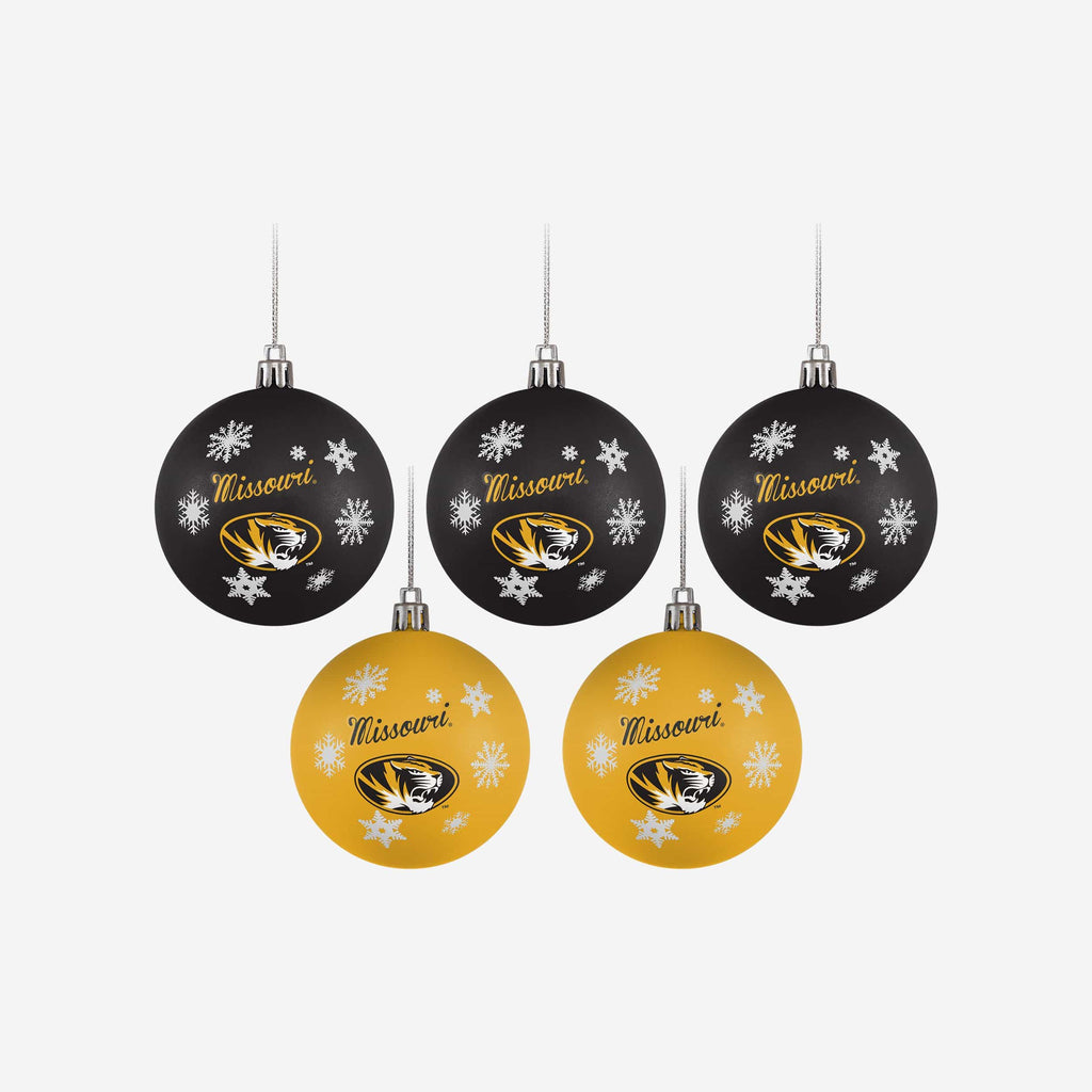 Missouri Tigers 5 Pack Shatterproof Ball Ornament Set FOCO - FOCO.com