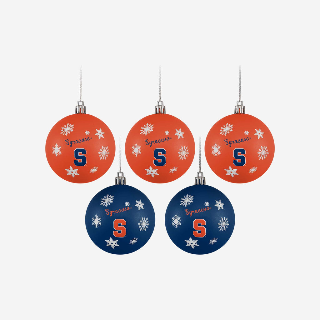 Syracuse Orange 5 Pack Shatterproof Ball Ornament Set FOCO - FOCO.com