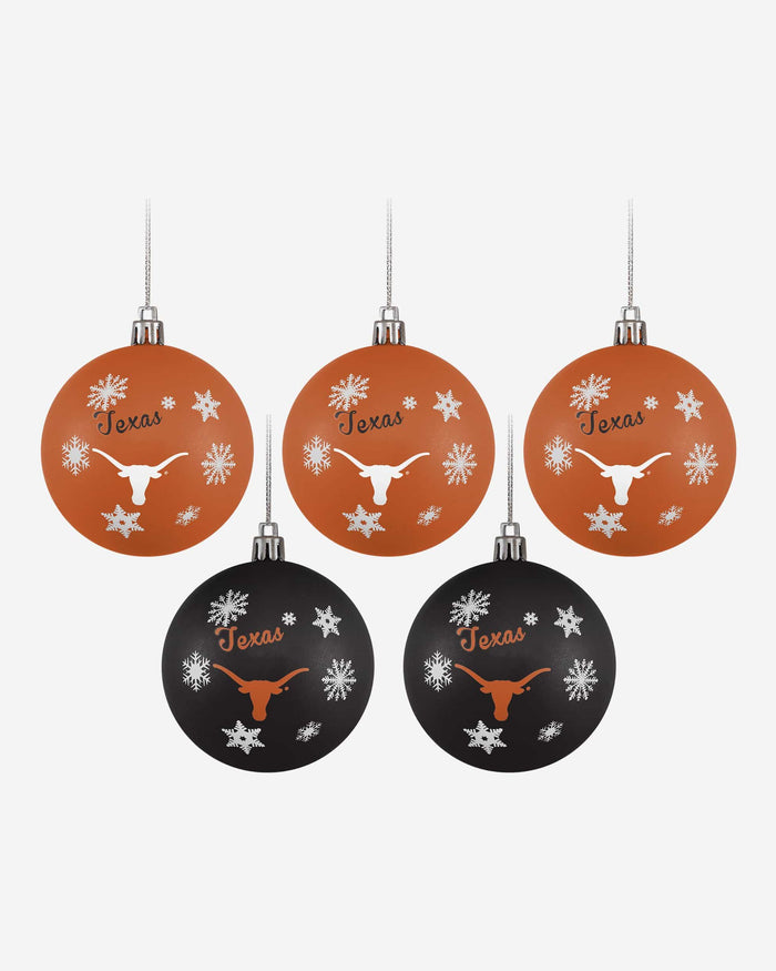 Texas Longhorns 5 Pack Shatterproof Ball Ornament Set FOCO - FOCO.com