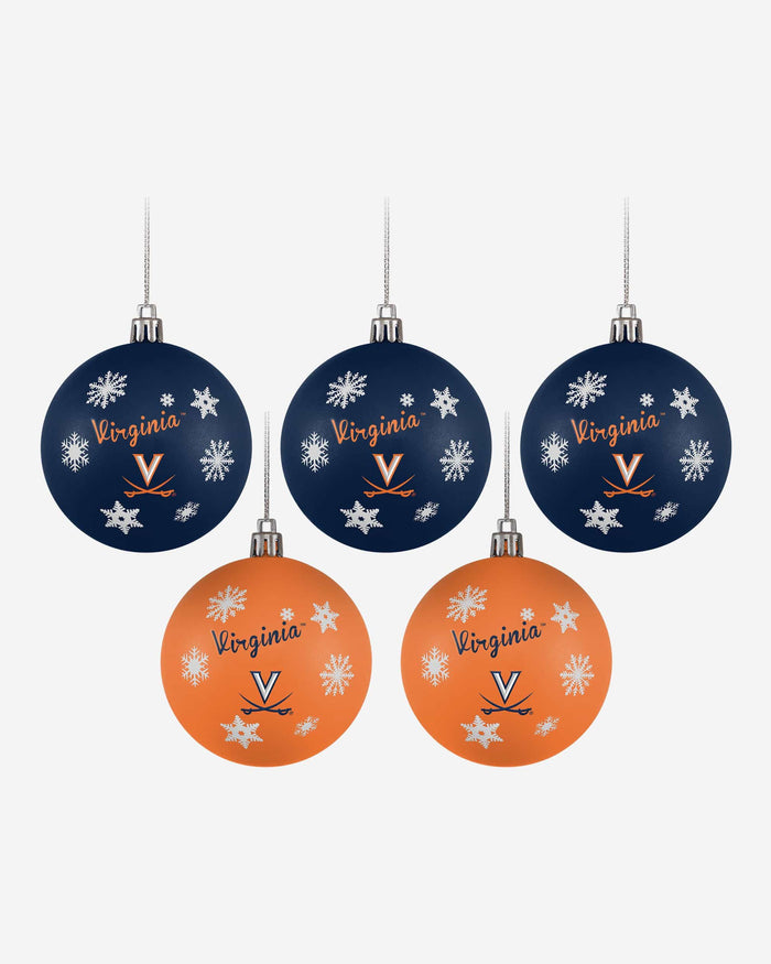 Virginia Cavaliers 5 Pack Shatterproof Ball Ornament Set FOCO - FOCO.com