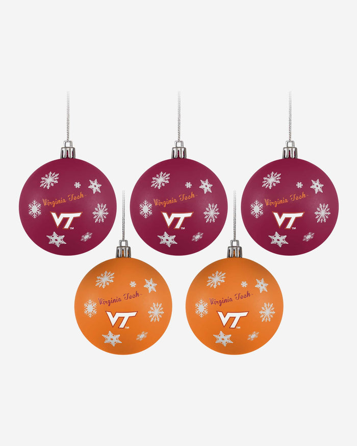 Virginia Tech Hokies 5 Pack Shatterproof Ball Ornament Set FOCO - FOCO.com