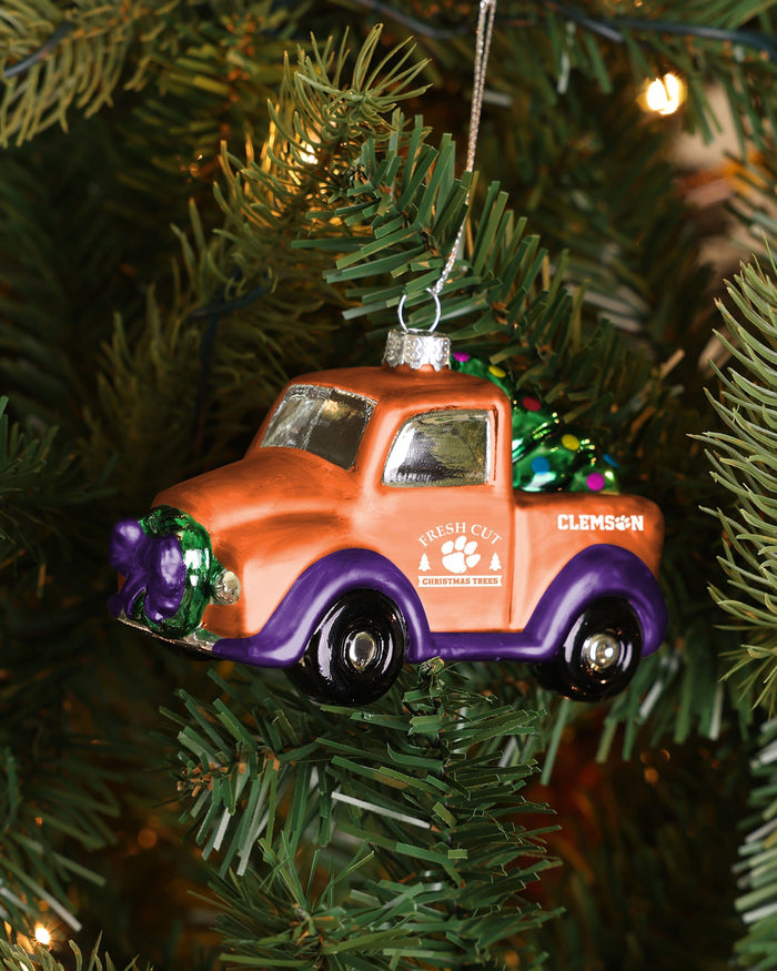Clemson Tigers Blown Glass Truck Ornament FOCO - FOCO.com