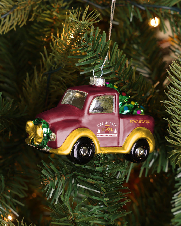 Iowa State Cyclones Blown Glass Truck Ornament FOCO - FOCO.com