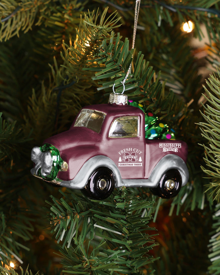Mississippi State Bulldogs Blown Glass Truck Ornament FOCO - FOCO.com