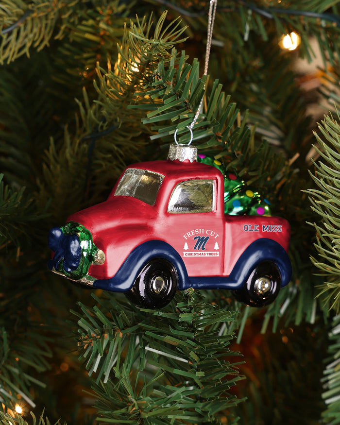 Ole Miss Rebels Blown Glass Truck Ornament FOCO - FOCO.com